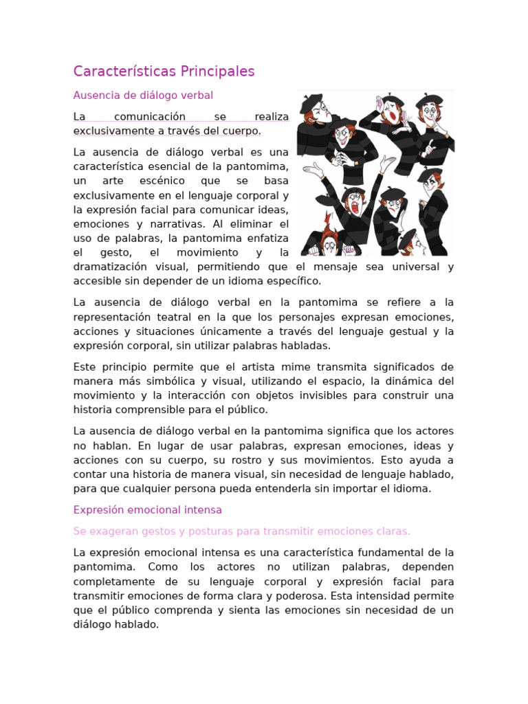 Pantomimia Carac | PDF | Las emociones | Teatro