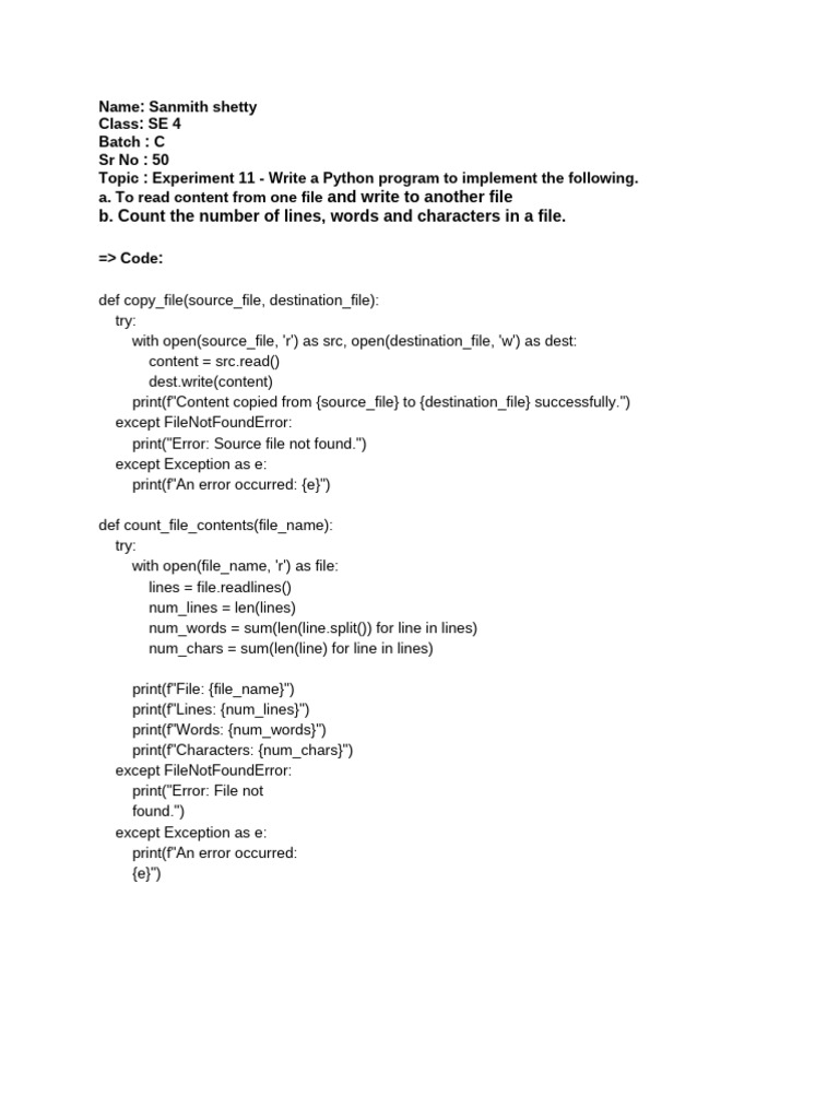 Sanmith SE4 50 Python Exp11 | PDF