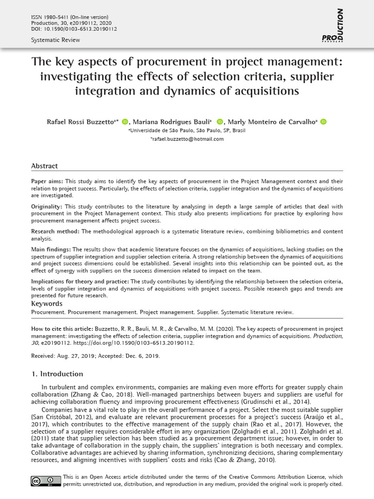 The Key Aspects of Procurement in Project Manageme | PDF | Supply Chain ...