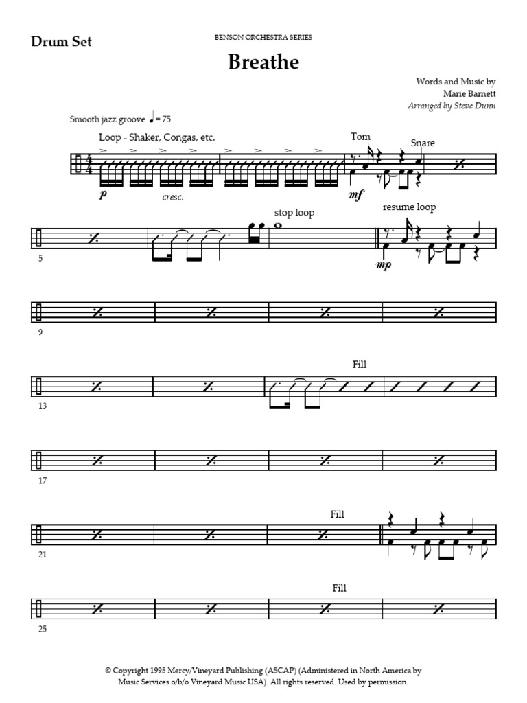 Breathe | PDF | Drum Kit | Percussion Instruments