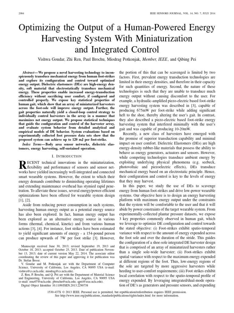 Optimizing the Output of a Human-Powered Energy Harvesting System With ...