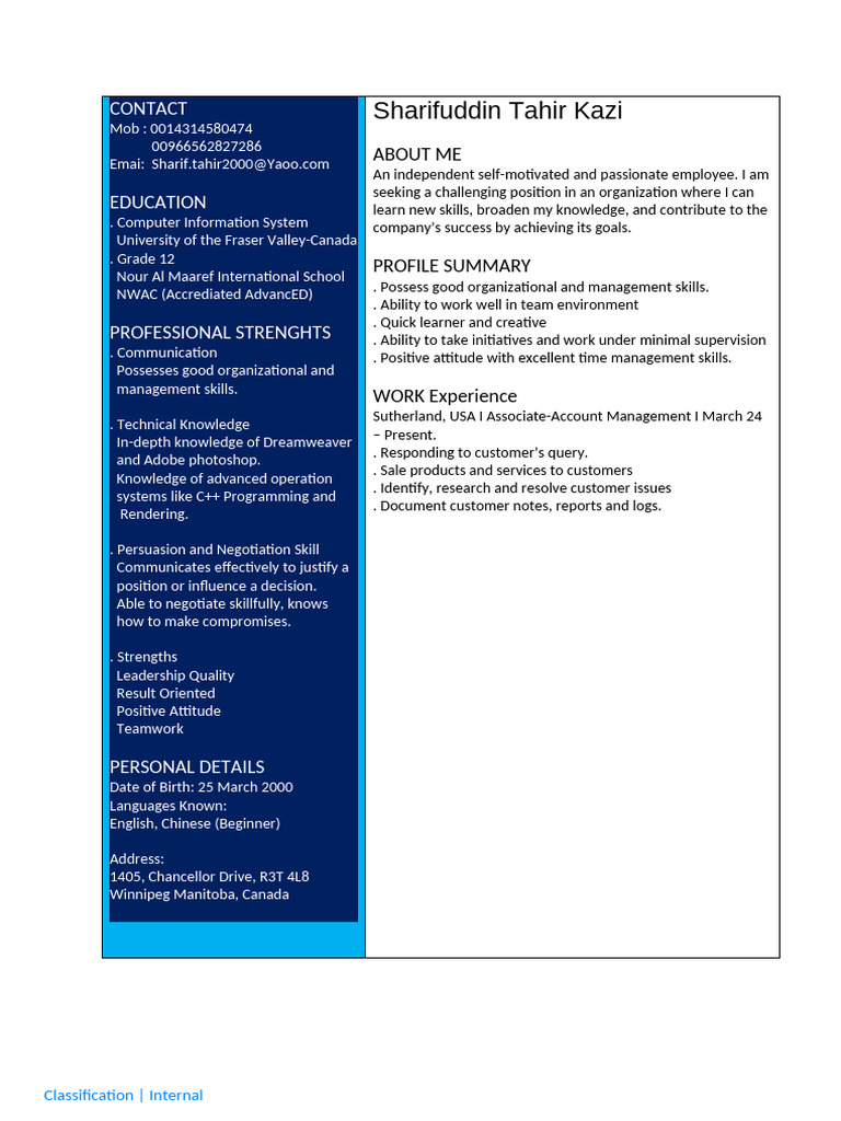 Sharifuddin CV | PDF | Social Psychology | Cognition