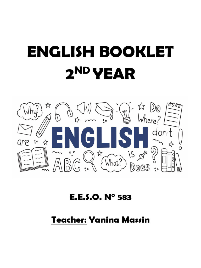 ENGLISH BOOKLET 2nd Year - 1ra Parte | PDF