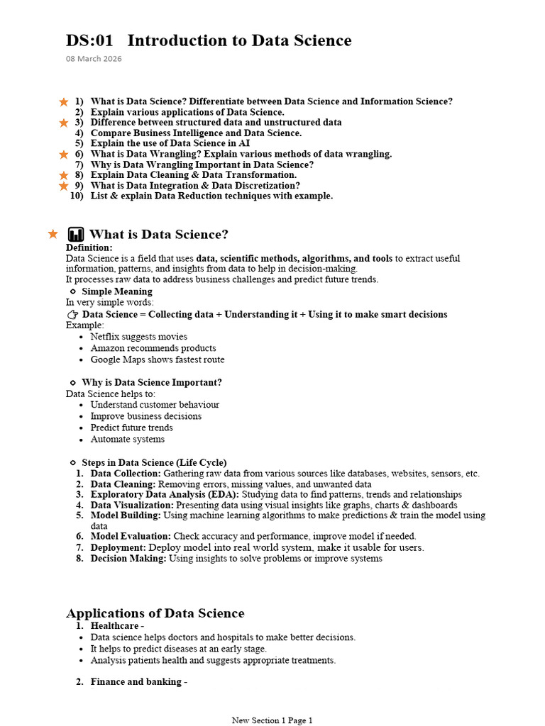 DS01 Introduction To Data Science | PDF | Intelligence (AI) & Semantics ...