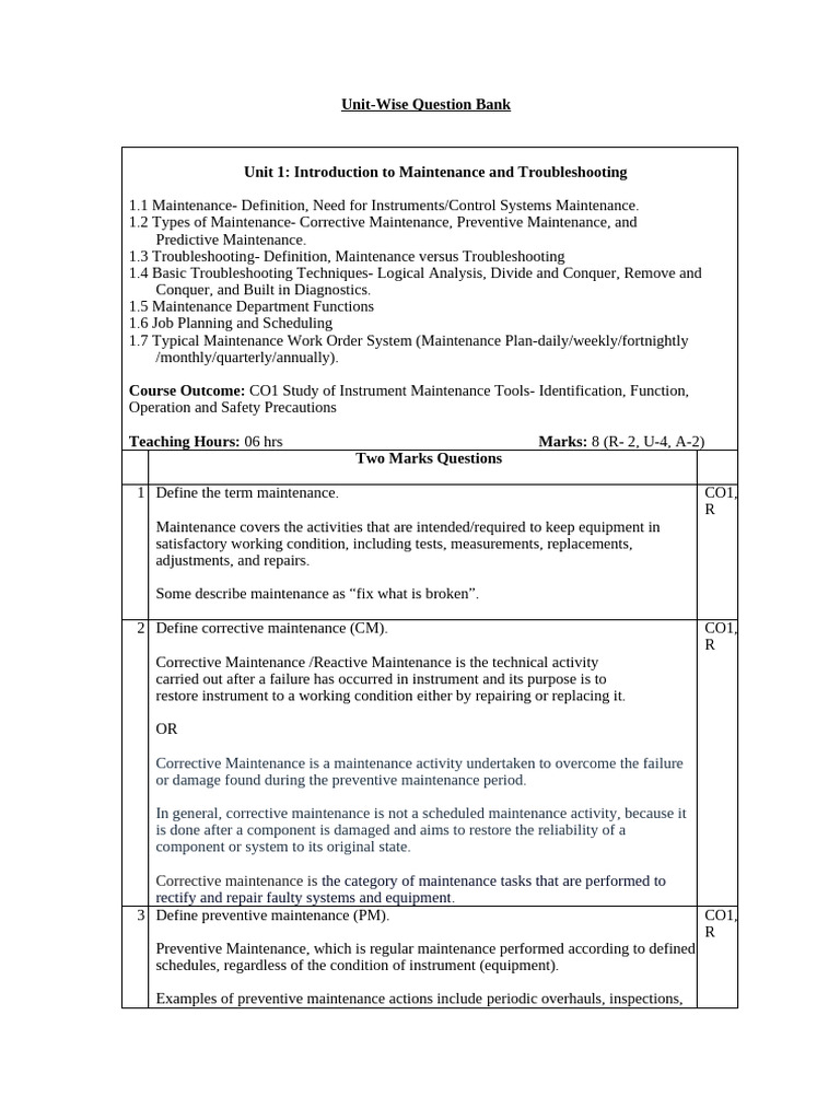 CH1 Notes | PDF | Troubleshooting | Mechanical Engineering