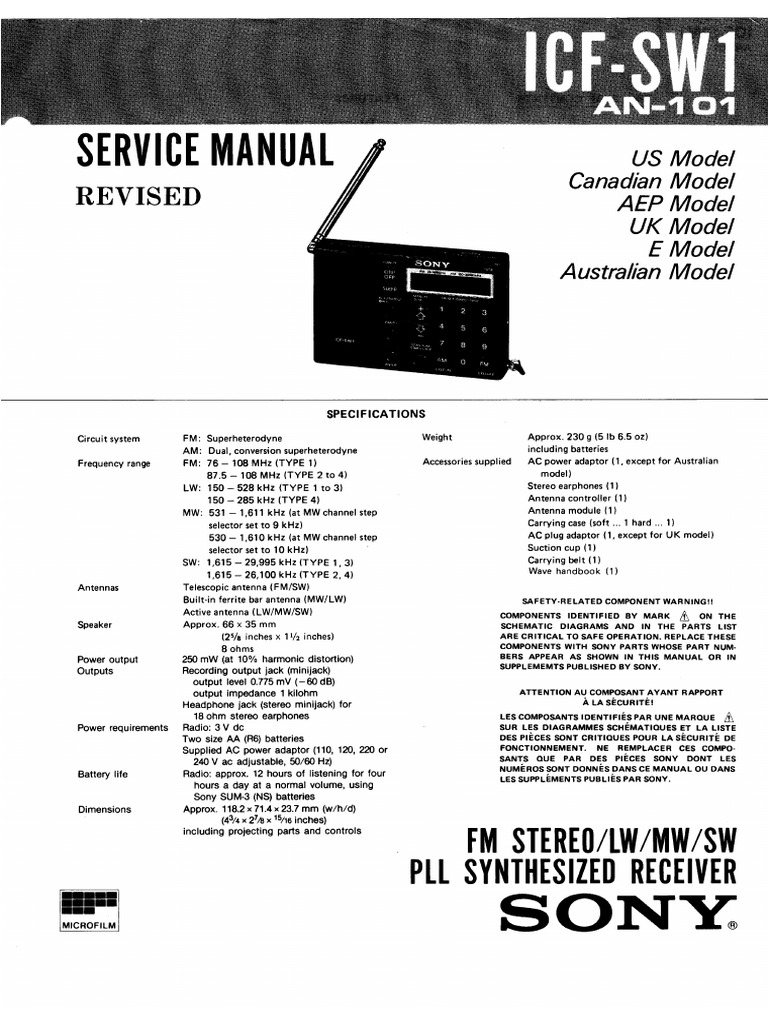 Sony Icf Sw1 | PDF