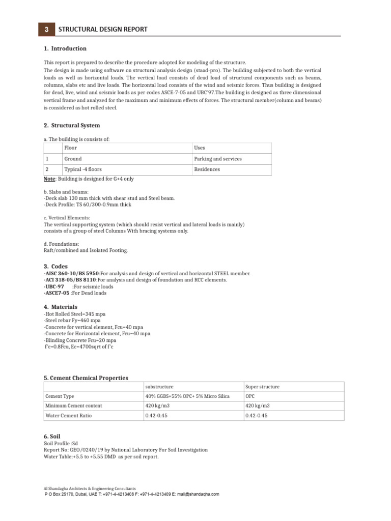 Structural Design Report | PDF