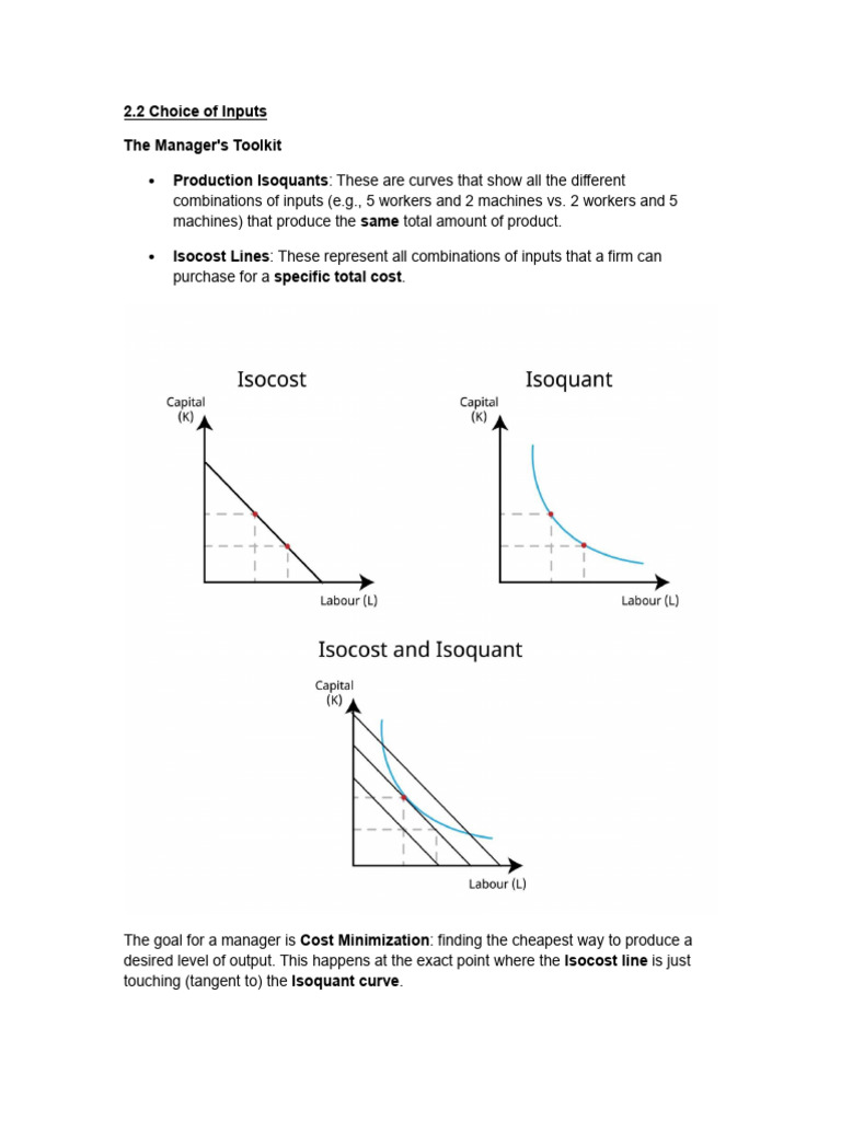 Choice of Inputs and Costs | PDF | Average Cost | Marginal Cost