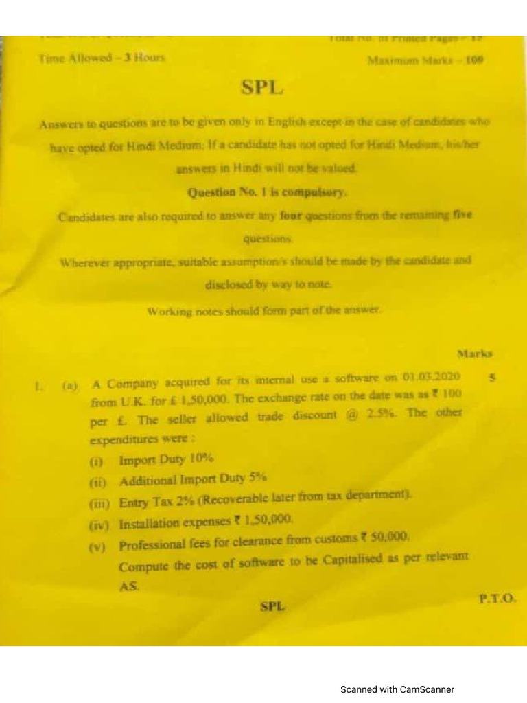 CA Inter Advanced Accounting Question Paper Jan 2021 | PDF