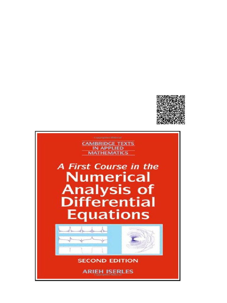 A First Course in The Numerical Analysis of Differential Equations 2nd Edition Arieh Iserles ...