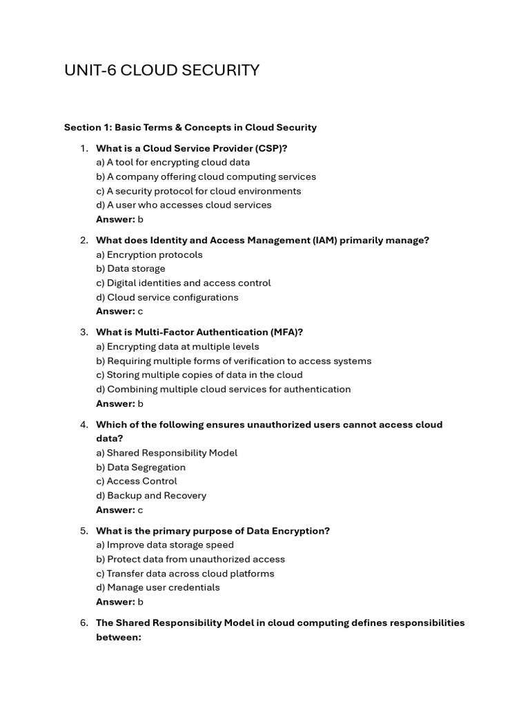Unit-6 Cloud Security | PDF | Cloud Computing | Security