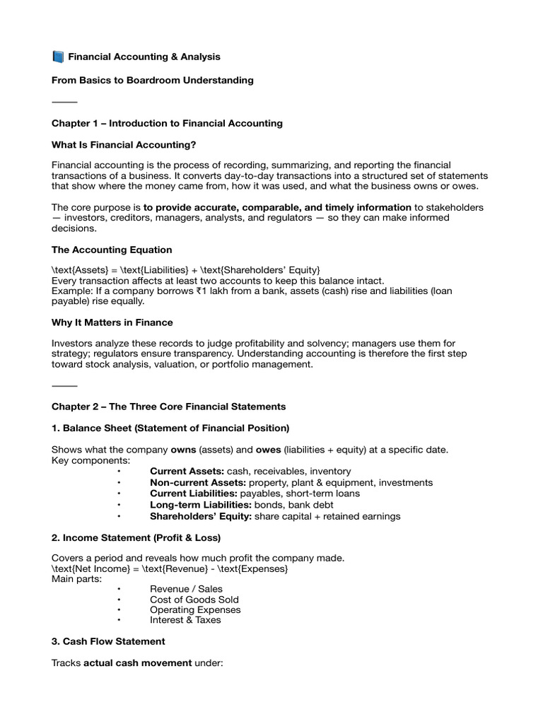 ? Financial Accounting & Analysis Module-1 | PDF | Equity (Finance ...