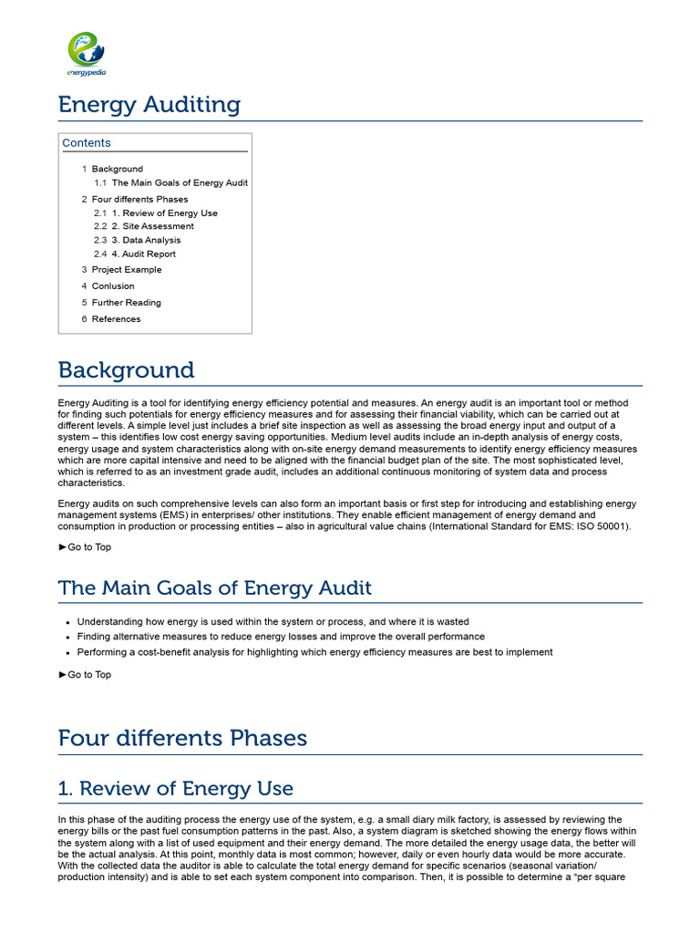 Energy Auditing - Energypedia | PDF | Audit | Energy Conservation