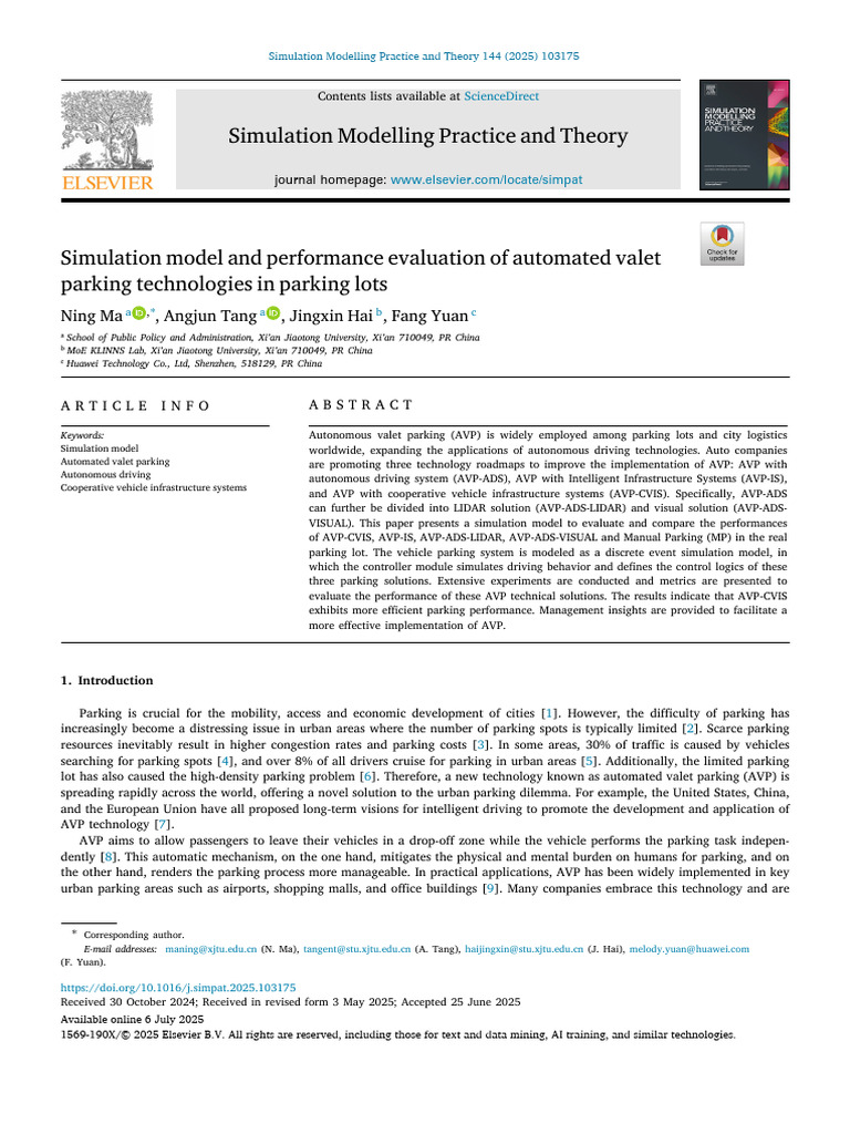 Simulation Model and Performance Evaluation of Aut - 2025 - Simulation ...