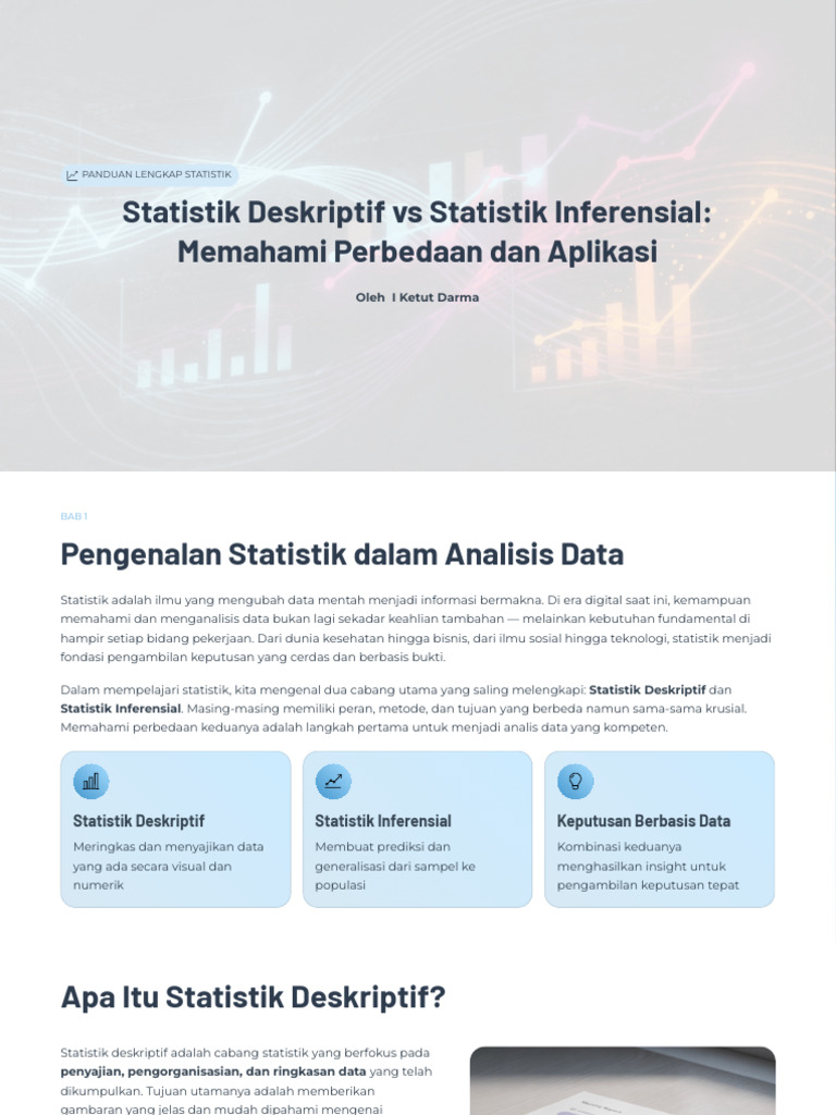 Statistik Deskriptif Vs Statistik Inferensial | PDF