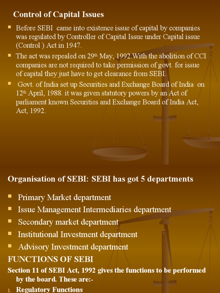 SEBI Guidelines for Capital Issues | PDF | Securities (Finance ...