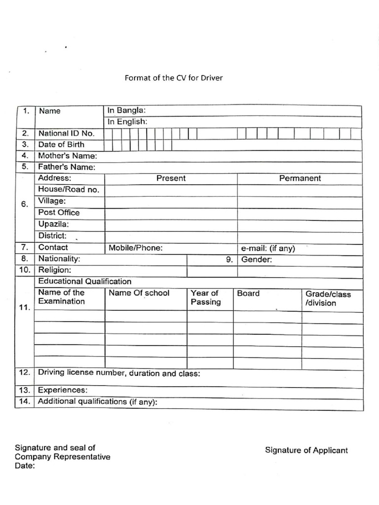 CV format | PDF