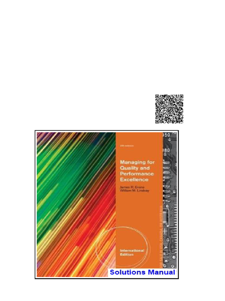 Managing For Quality and Performance Excellence 9th Edition Evans ...