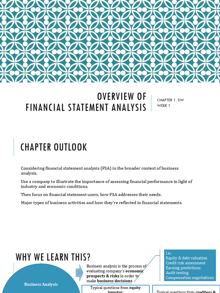 Week 1 - Overview of FS Analysis | PDF | Equity (Finance) | Valuation ...