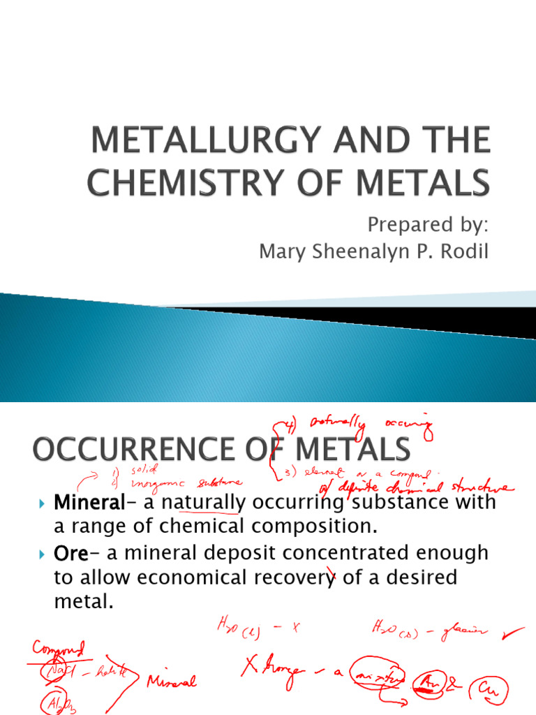 Metallurgy and The Chemistry of Metals | PDF | Semiconductors | Metals