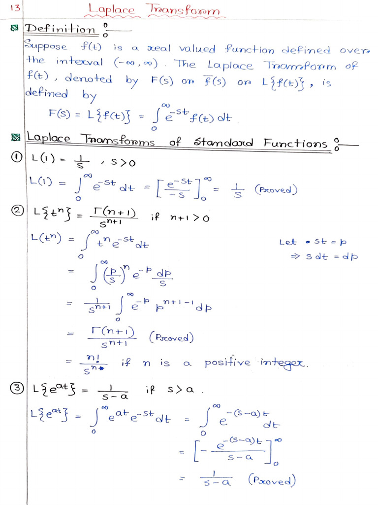 Integral Transformation Note-2 | PDF | Laplace Transform