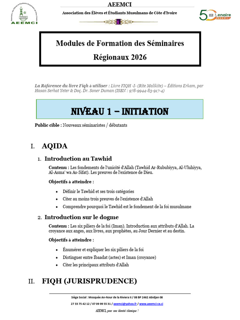 Modules de Formation-Final - 2026 | PDF | Coran | Islam