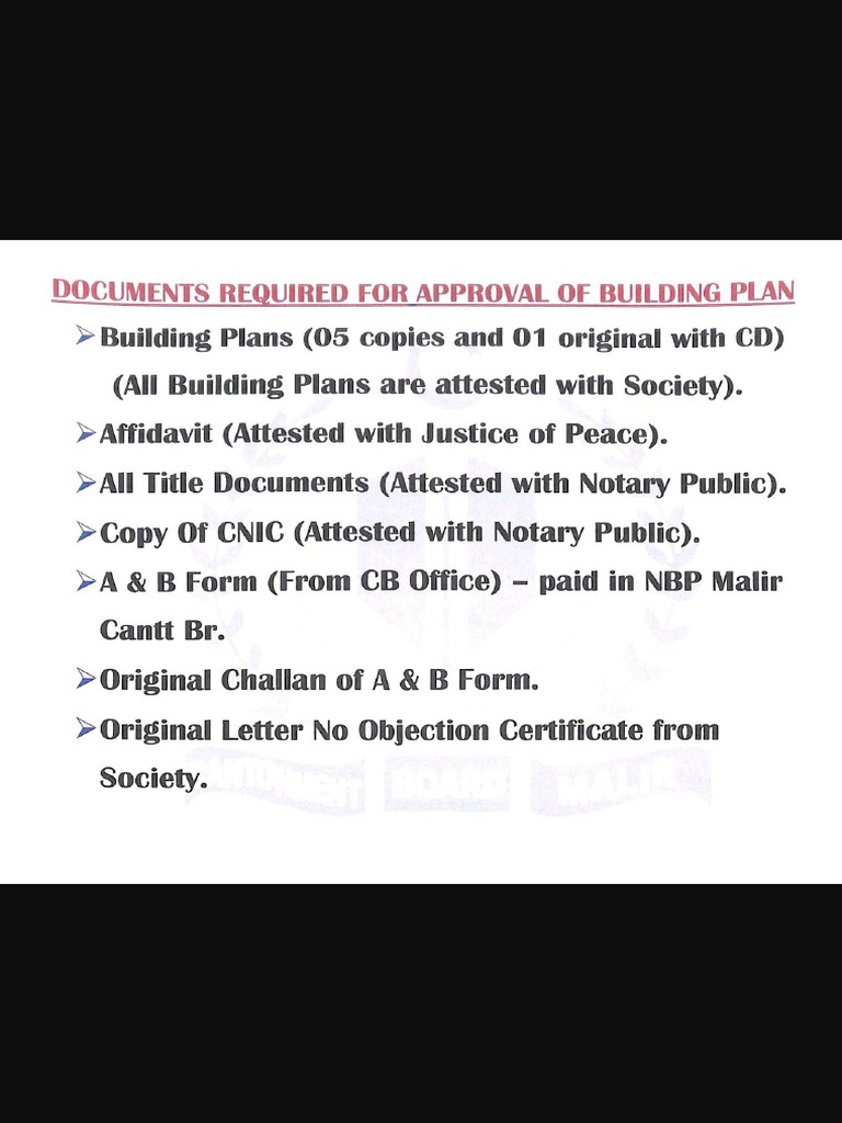 Documents Required For Buliding-Plan Approval | PDF