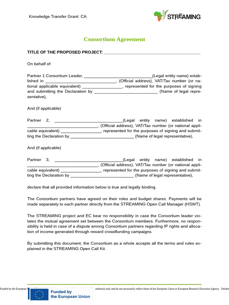 Appendix 5 Consortium Agreement | PDF | Taxes | Consortium