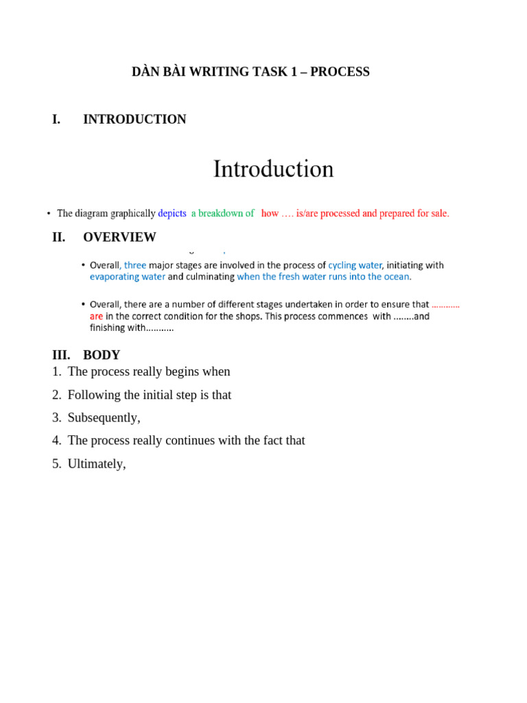 Dàn Bài Writing Task 1 - Process | PDF