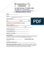 Kokopelli CC Authorization Form