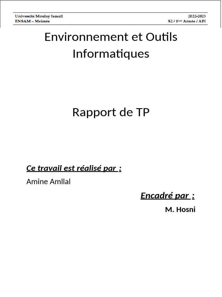 Rapport TP 1 | PDF | Environnement de développement | C
