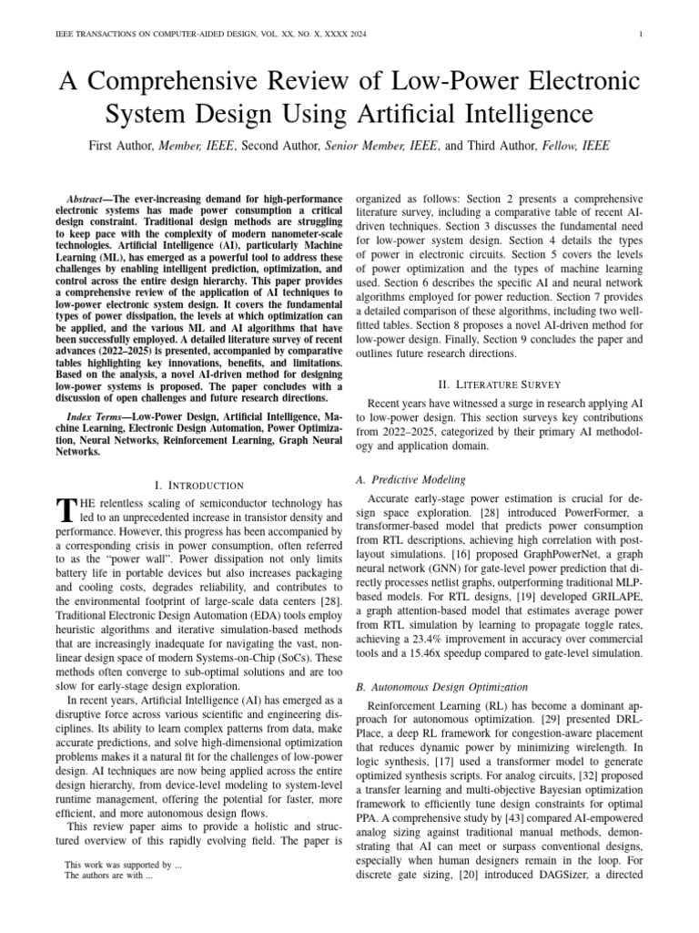 AI in Low Power Electronic System Design Review (3) | PDF | Artificial ...