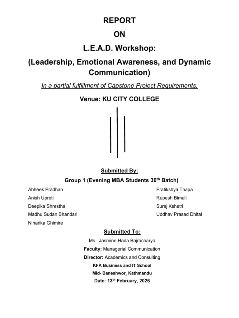 REPORT on LEAD Workshop by Group 1 | PDF | Leadership | Learning