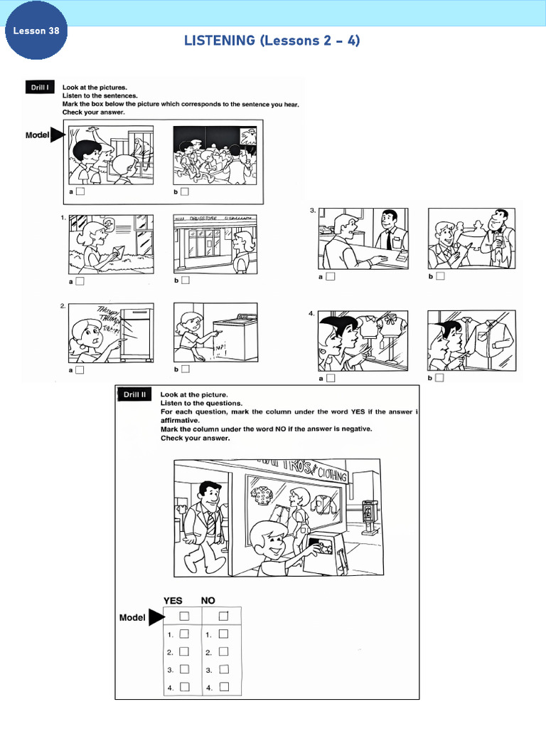 Lesson 38 - Listening (Lesson 2 - 4) | PDF