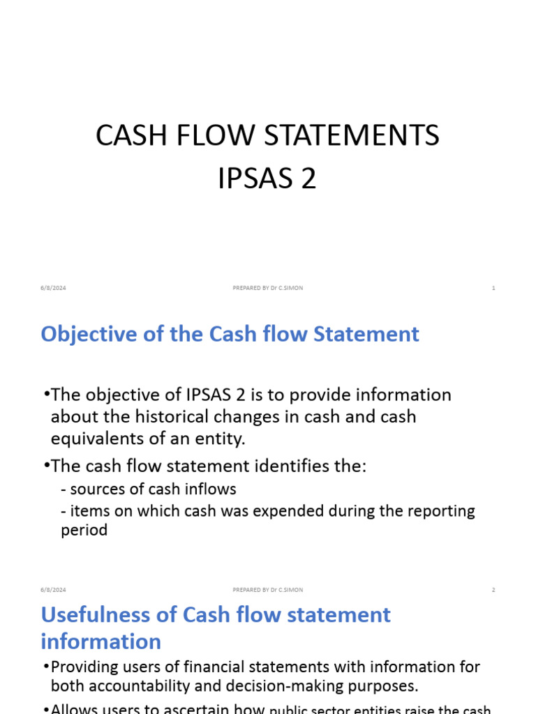 Ipsas 2.Cashflow Statements.pptx | PDF | Cash Flow Statement | Debt