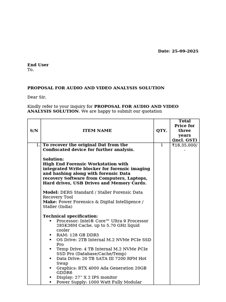 Quotation - Audio & Video Analyis Forensics Tools | PDF | Solid State ...