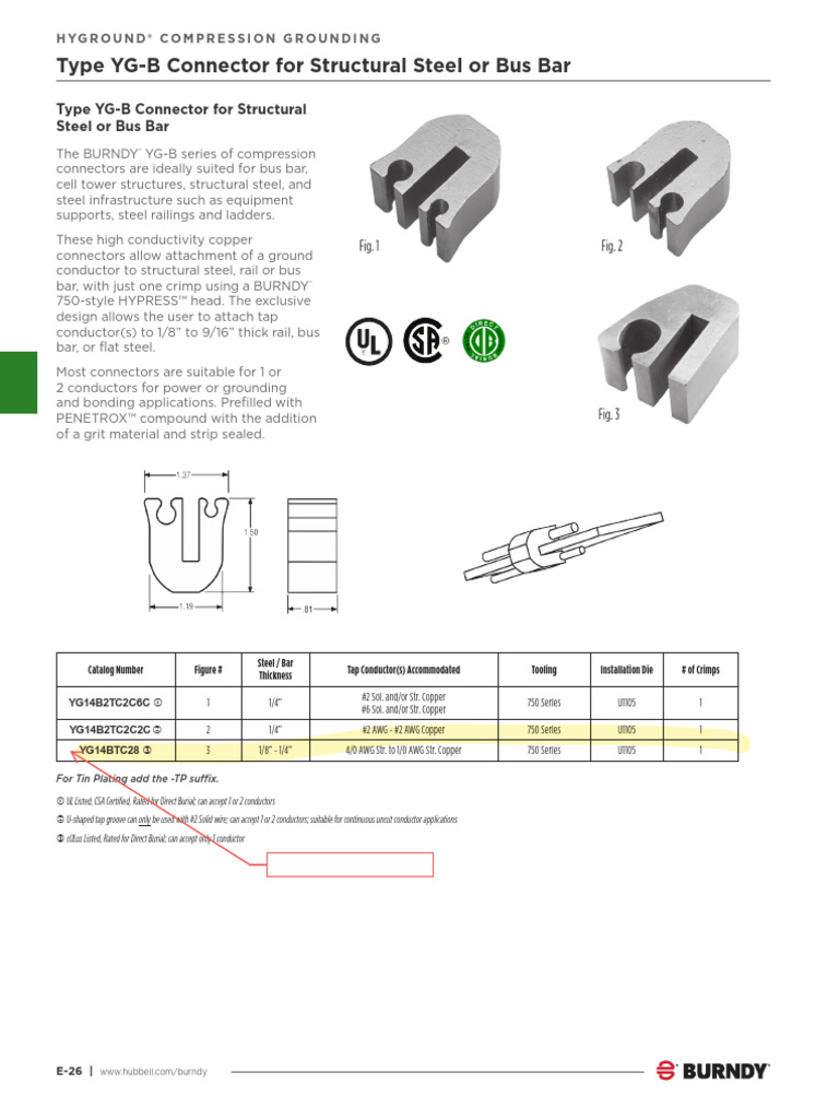 G126-Connector For Structural Steel or Busbar | PDF | Electrical ...