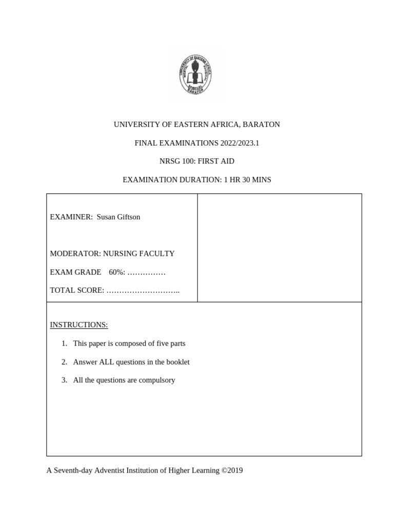 First Aid Final Exam | PDF | Cardiopulmonary Resuscitation | Medicine