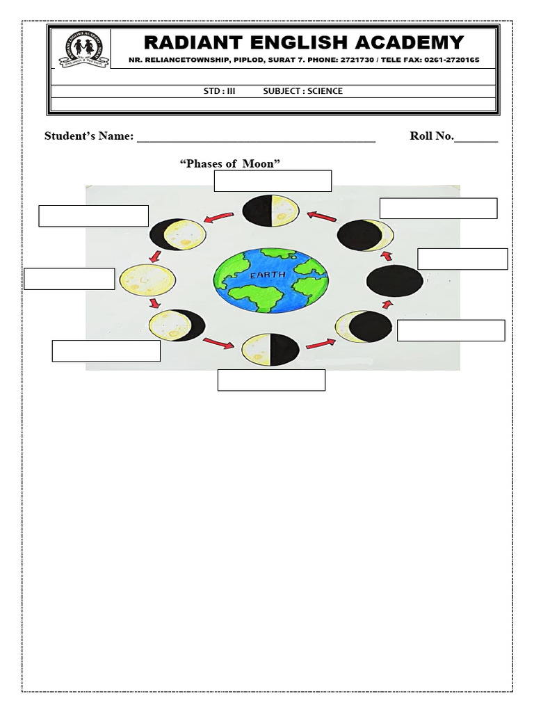 STD-3 Science Practice Sheet (24 - 25) Archana | PDF | Rotation | Moon