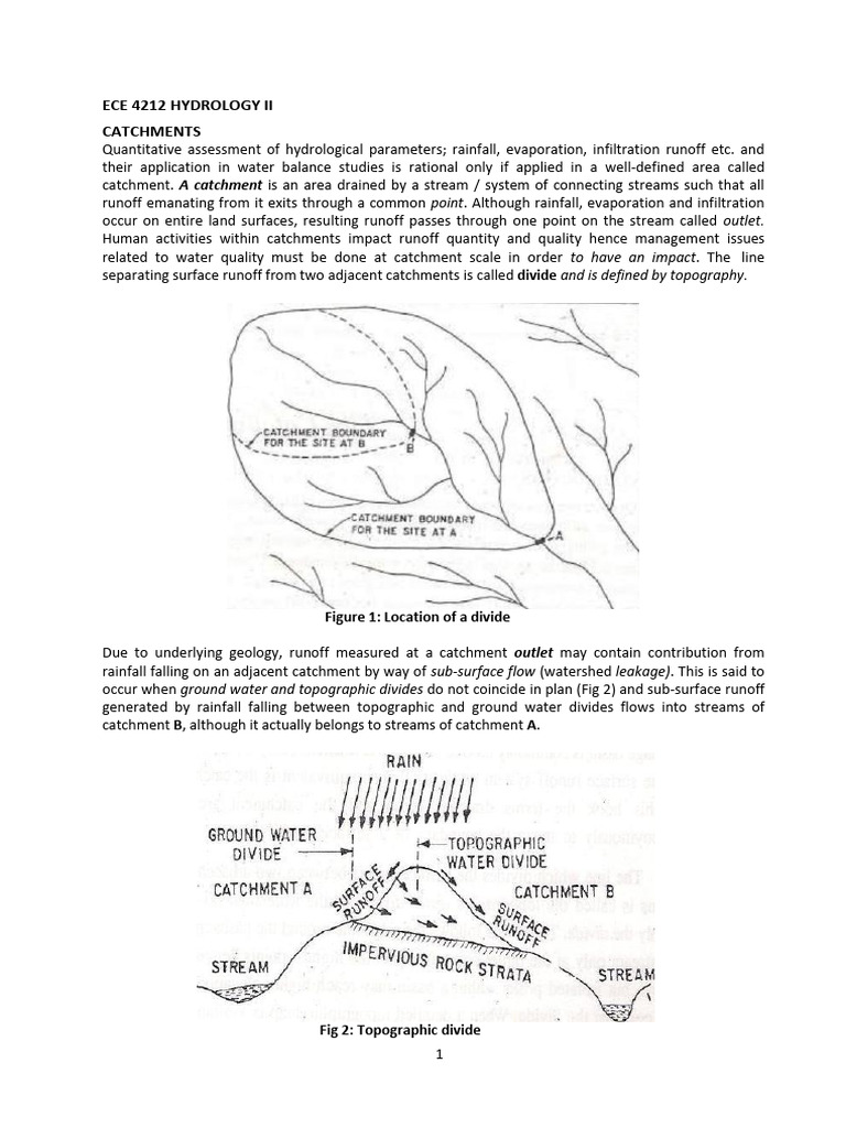 1.hydrograph Analysis - 2024 | PDF | Drainage Basin | Stream