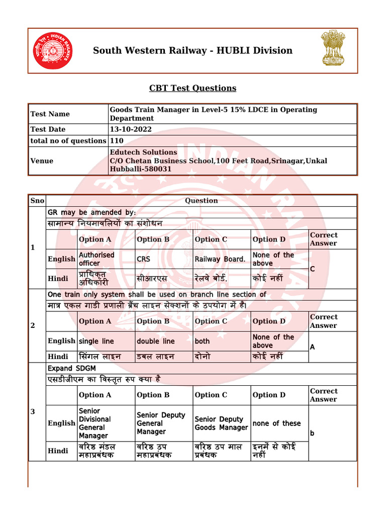 1665731637258-Goods Train Manager LDCE - Display | PDF