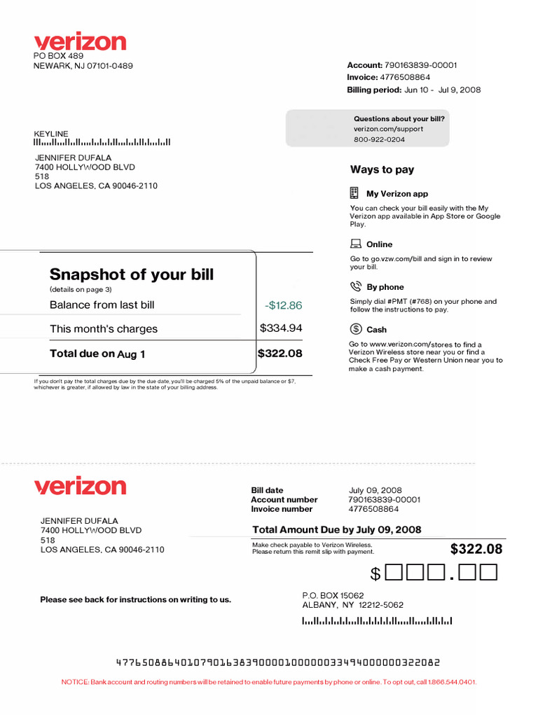 878733964-Bill-Verizon | PDF | Money | Service Industries