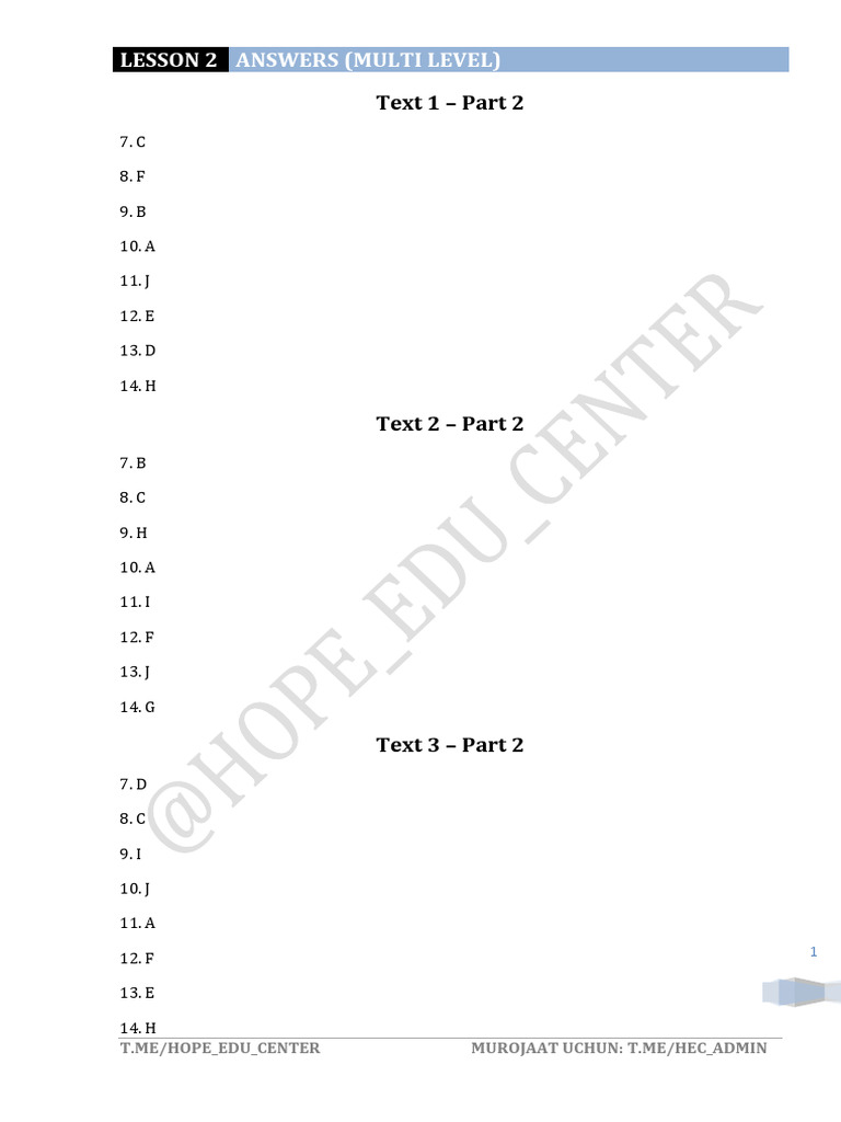 MR - Lesson - 2 - Answers | PDF