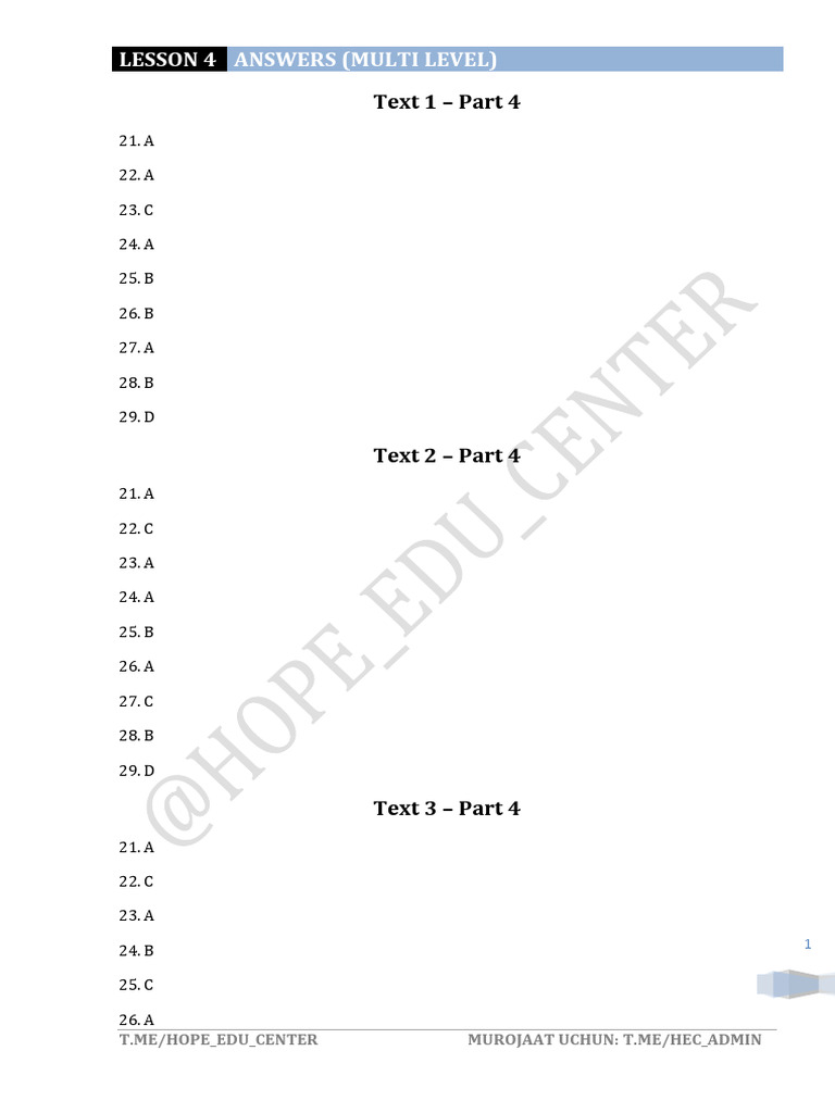 MR - Lesson - 4 - Answers | PDF