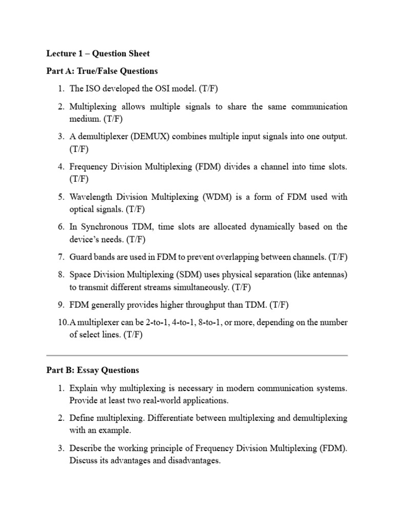 Sheet Lecture 1 | PDF