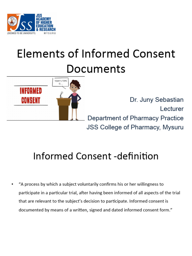 Elements of Informed Consent Document | PDF | Consent | Medicine