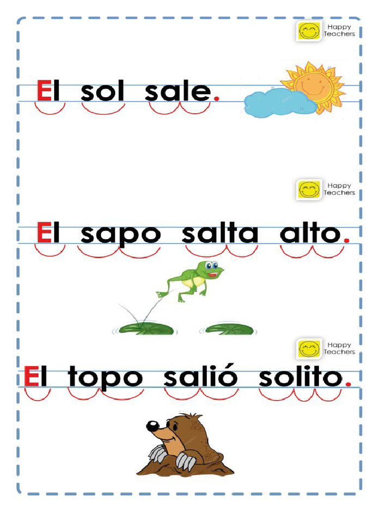 Cuaderno Bonito de Oraciones para Practicar La Lectura | PDF