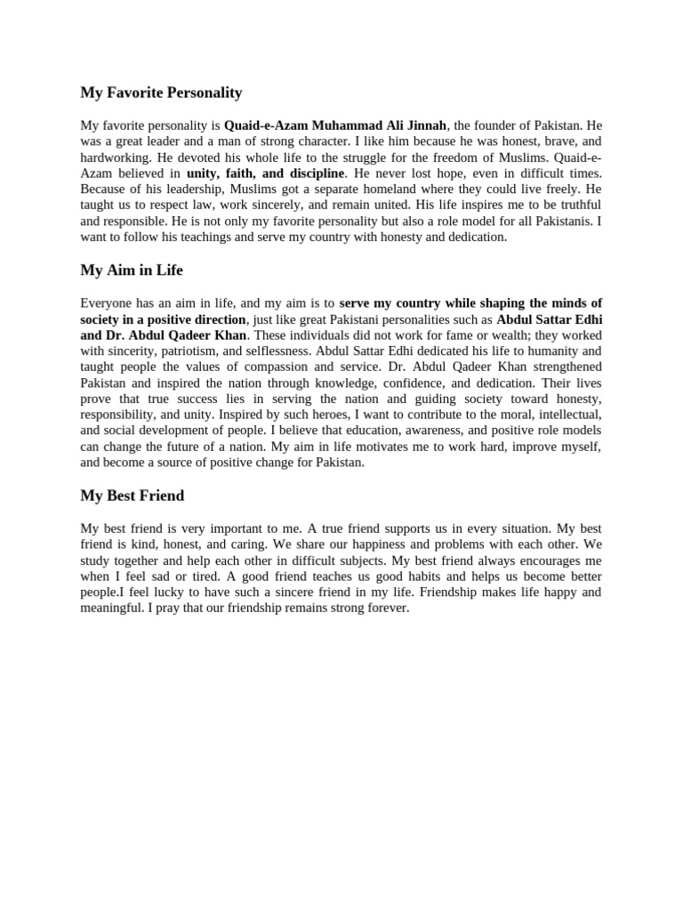 My Favorite Personality | PDF