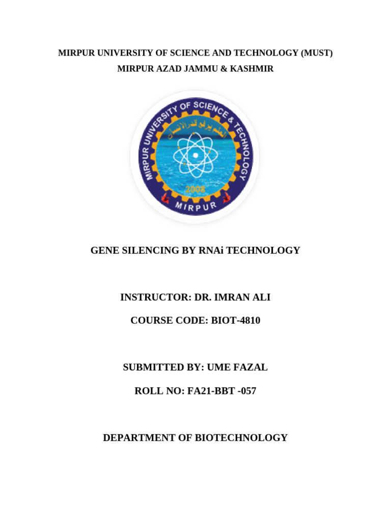 RNA i technology (Autosaved) | PDF | Rna Interference | Rna