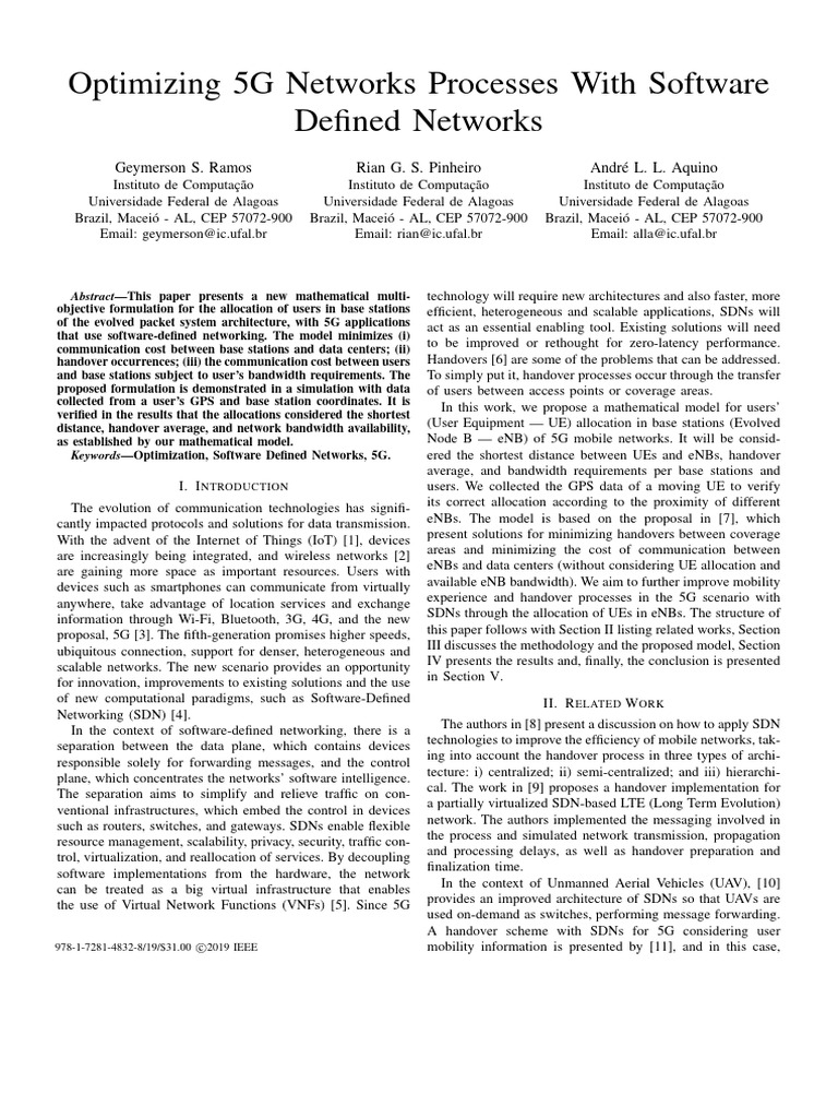 Optimizing 5G Networks Processes With Software Defined Networks | PDF ...